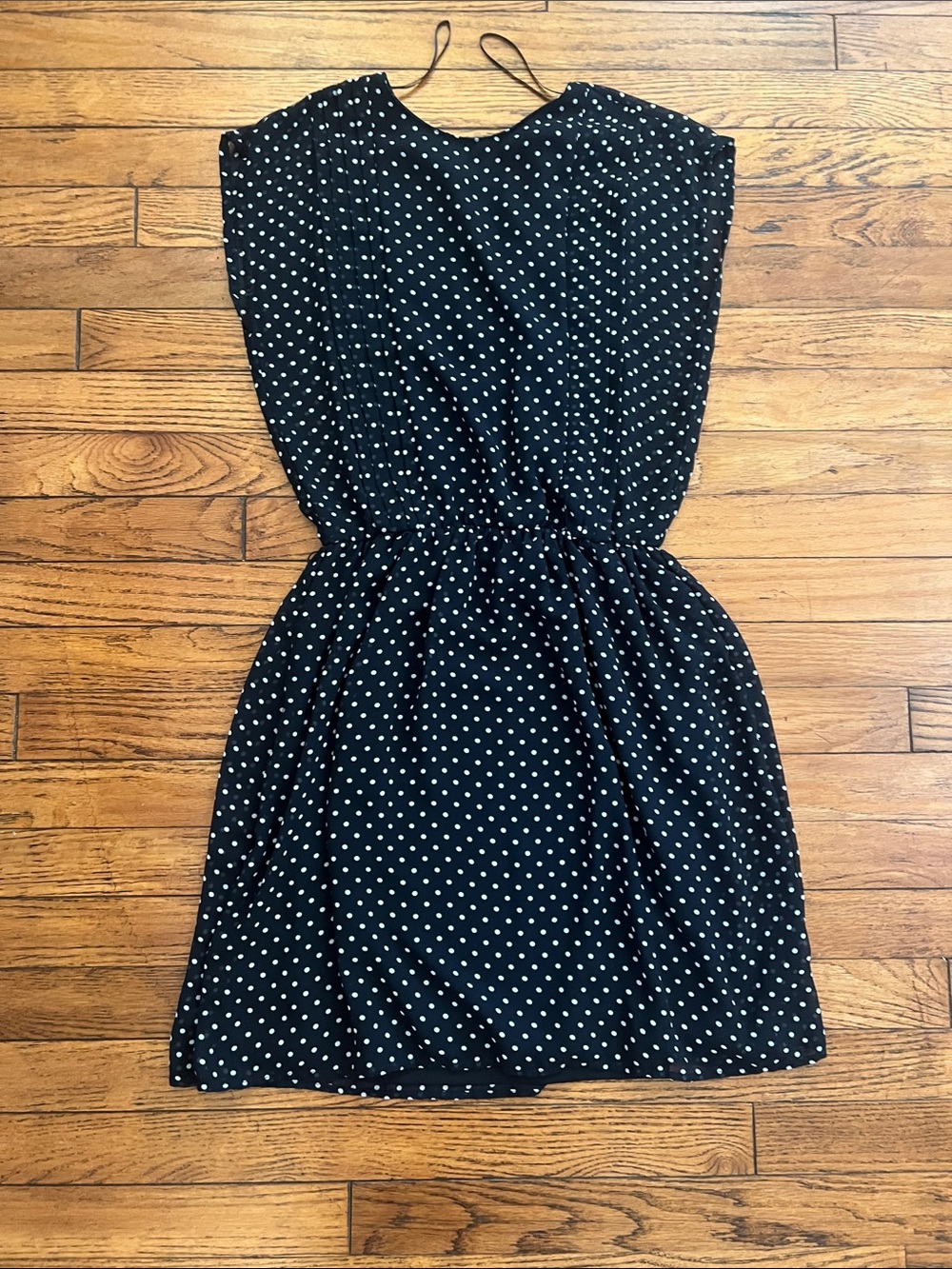 Zara Black Polka Dot Sleeveless Dress Top